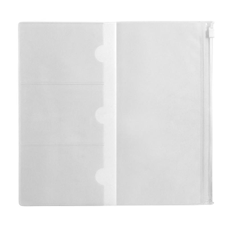 Travel Access - Midori Travelers Notebook PVC-Reißverschlusstasche, Journal-Planer, Karten-Aufbewahrungstasche,