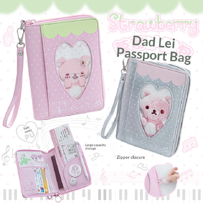 Passport Holder Rfid - RosyPosy Reisepasshülle Erdbeer-Polka-Dot PU Große Kapazität