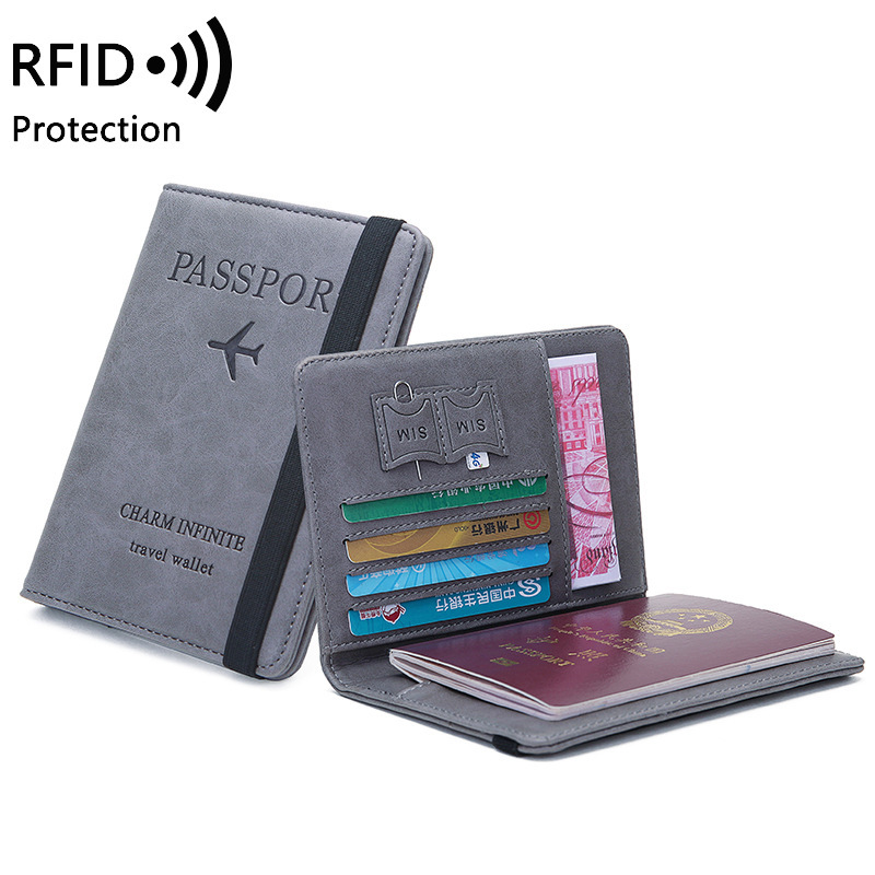 Passport Holder Rfid - Unisex-Reisepasshülle aus PU-Leder – RFID-blockierende Reisebrieftasche