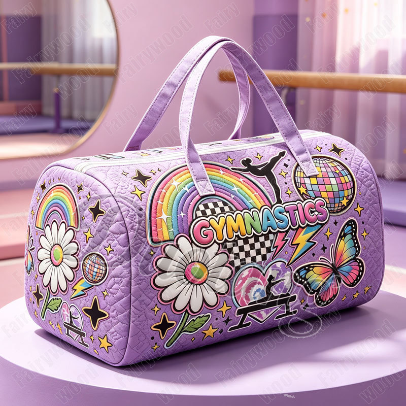 Shoe Bag Travel - Künstlerische Gymnastik-Print-Handtasche für Reisen, 2D-Flachgesteppte Gymnastik-Kunst-Mädchen-Schuhhalter,