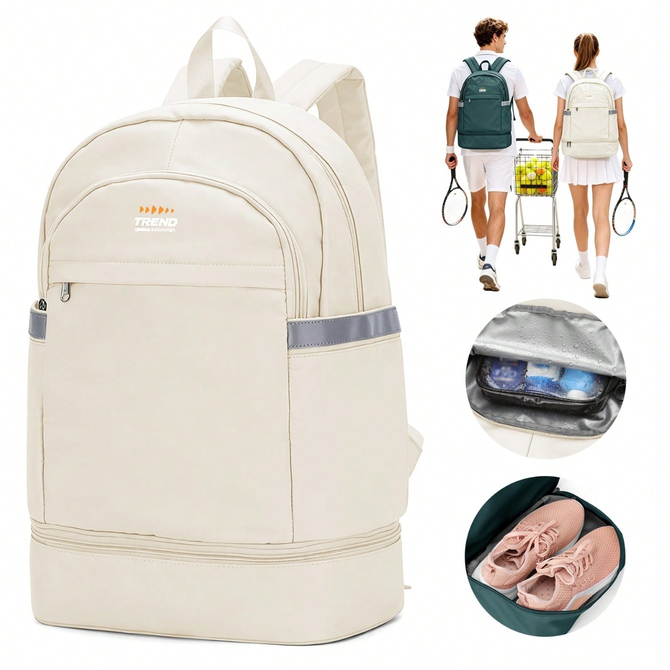 Shoe Bag Travel - Lässiger Damenrucksack, minimalistischer Sportrucksack, modischer kleiner