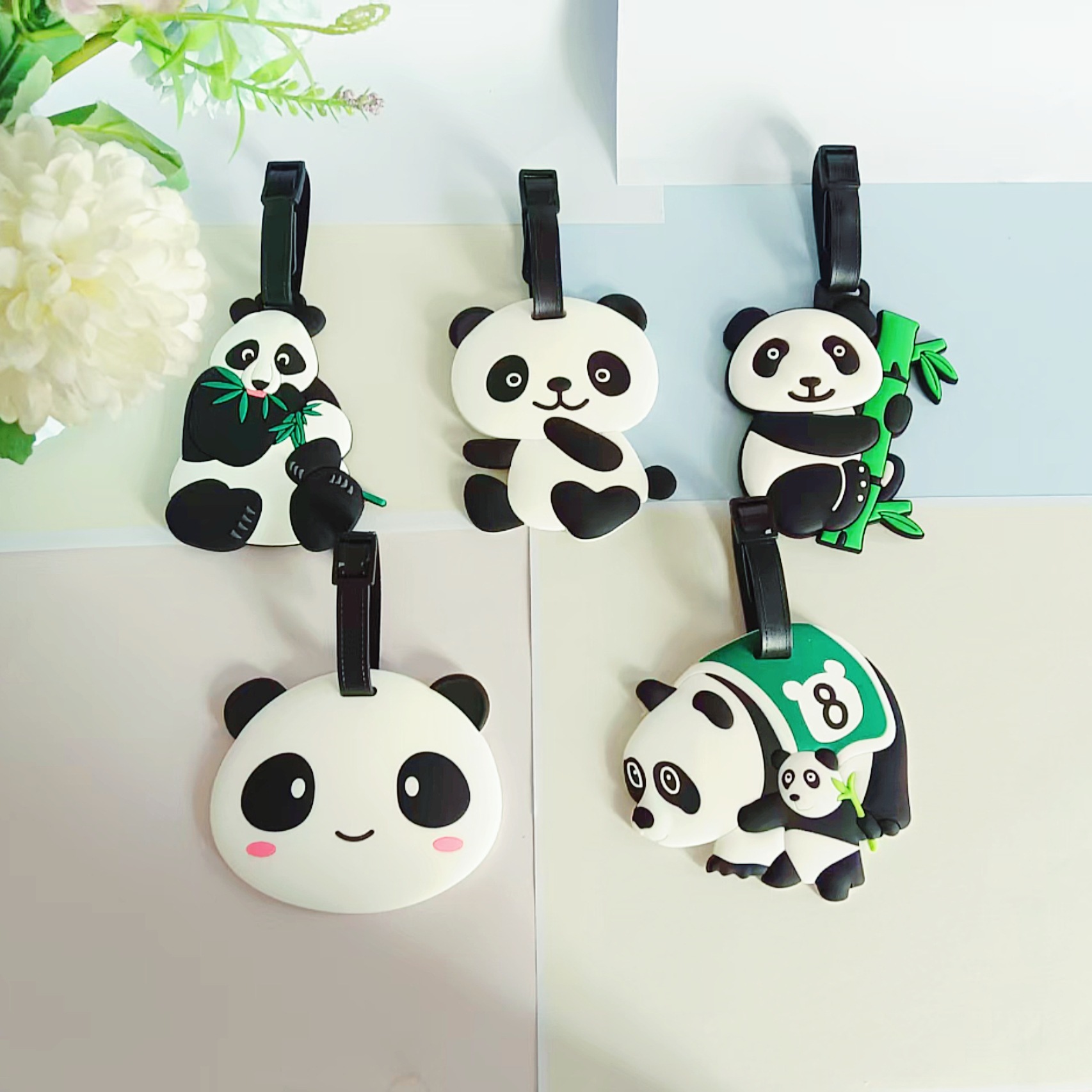 Travel Accessories Unique - Reisezubehör Cartoon PVC Panda Gepäckanhänger Reise-Bordkarte