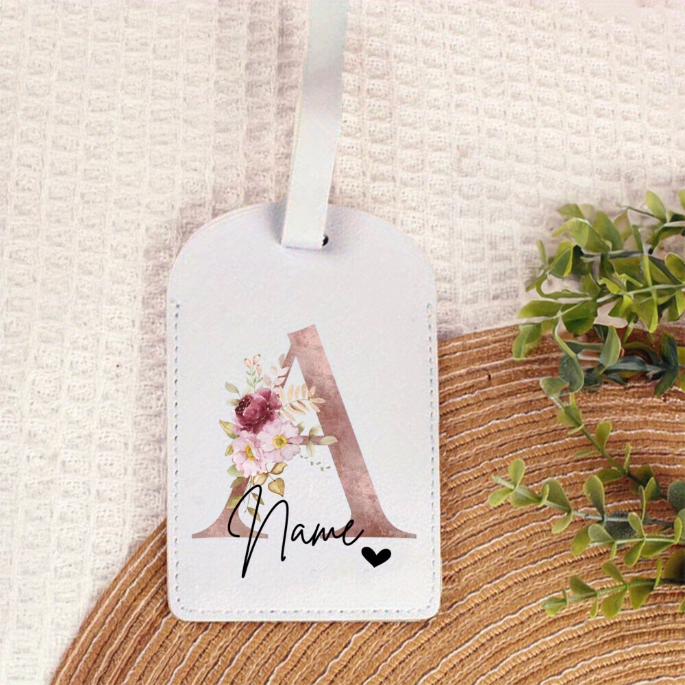 Travel Accessories Personalised - Personalisierter PU-Gepäckanhänger, modischer Druck, Monogramm-Gepäckanhänger, individueller