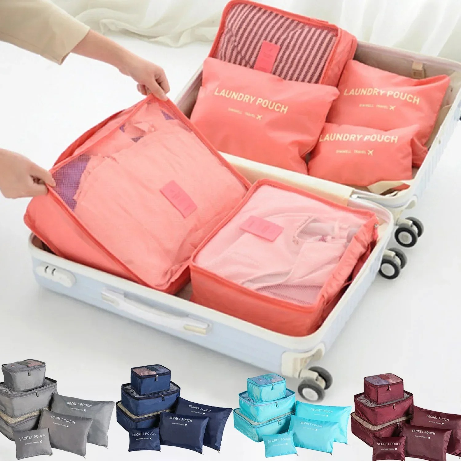 Shoe Bag Travel - 6-teiliges Set Reise-Aufbewahrungstaschen Koffer-Packset Aufbewahrungskoffer Tragbarer