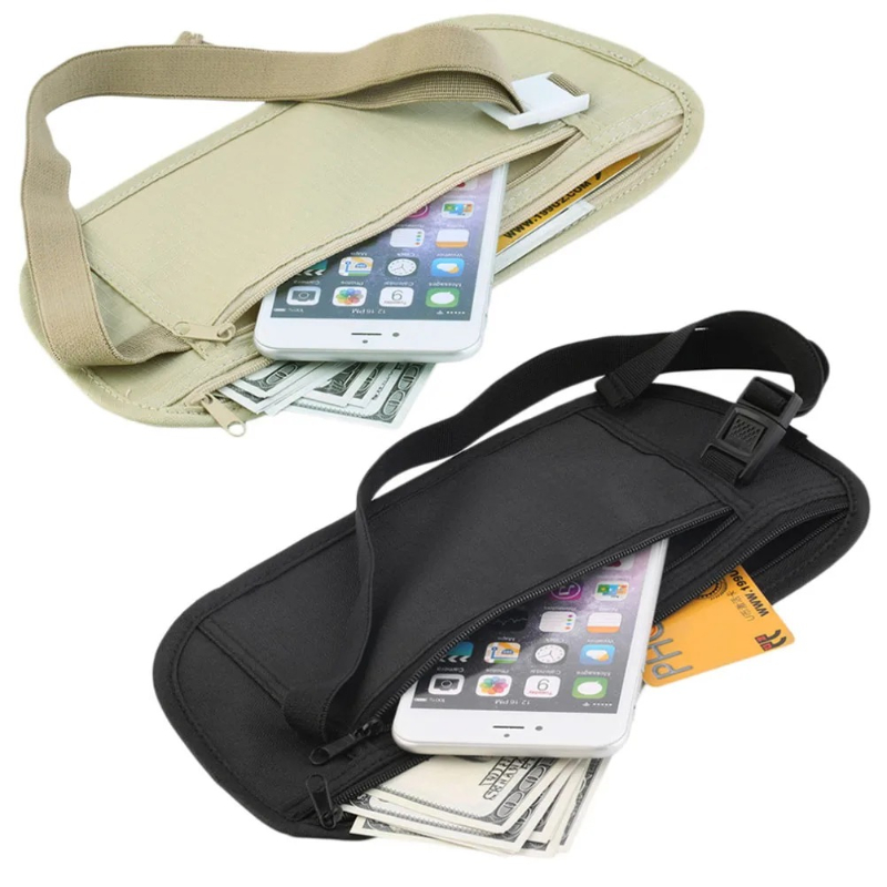 Passport Holder Rfid - Unsichtbare Reise-Hüfttaschen, Beutel für Reisepass, Geld,