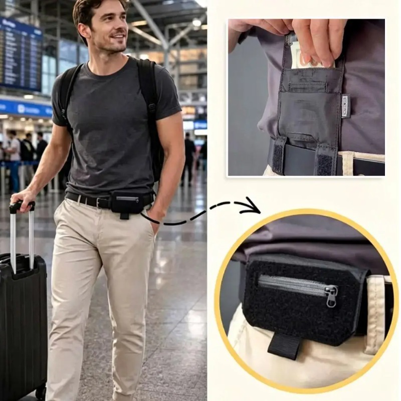 Passport Holder Rfid - Tragbare Hüftgurt-Geldbörse, Geschenk für Männer, Schlanke