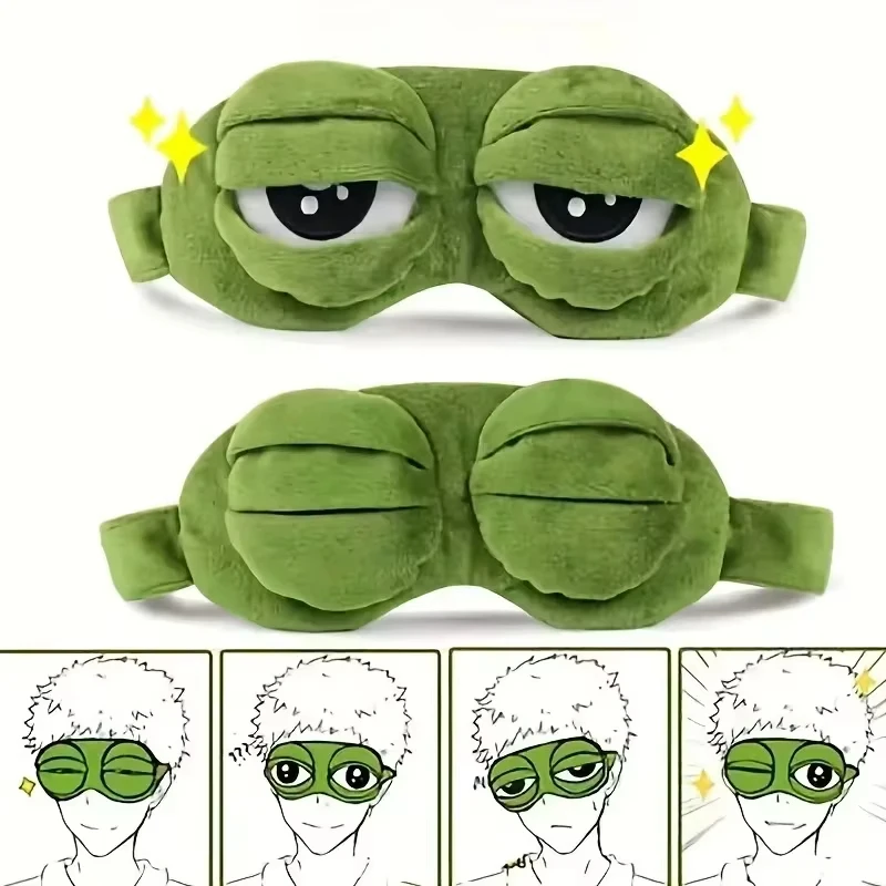 Travel Accessories Usa - Froschförmige Augenmaske für Partys, Lustige Cartoon-Plüsch-Augenmaske,