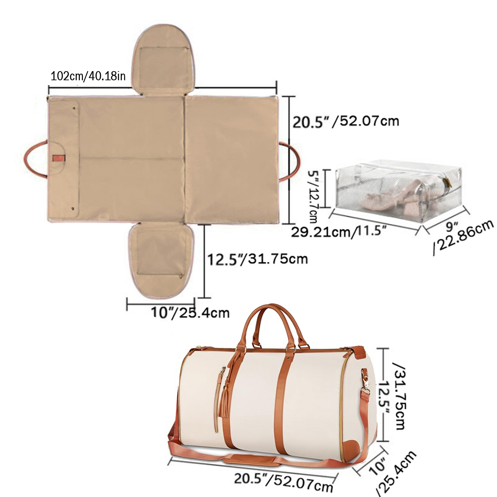 Mode Große PU Falten Anzug Lag – Travel Accessories Organiser Bewertung und Preis